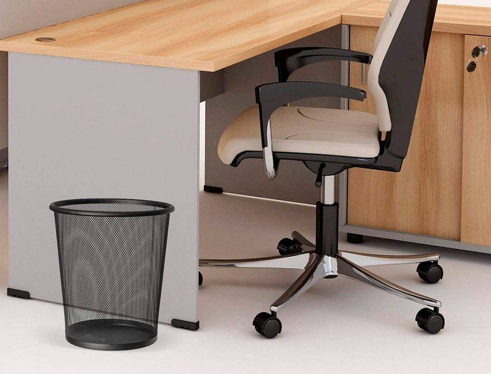 CESTO DE PAPEIS Q-CONNECT DE REDE METALICO PRETO CAPACIDADE 8,3 LITROS 26X23,5 CM