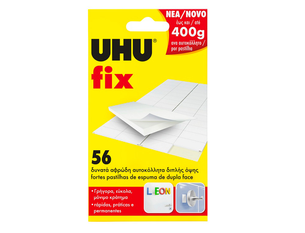 UHU FIX CAIXA COM 56 PASTILHAS