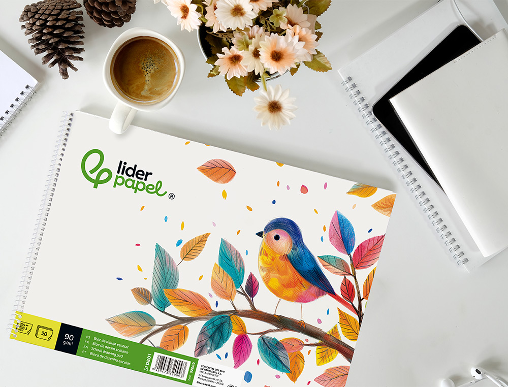 BLOCO DESENHO LIDERPAPEL 20FLS. 90GRS TAMANHO 230X325 MM