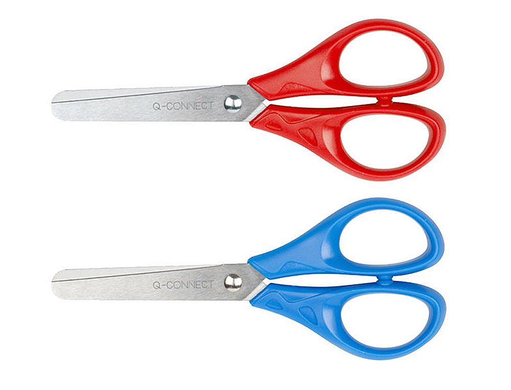 TESOURA ESCOLAR Q-CONNECT COMPONTAS REDONDAS 130 MM