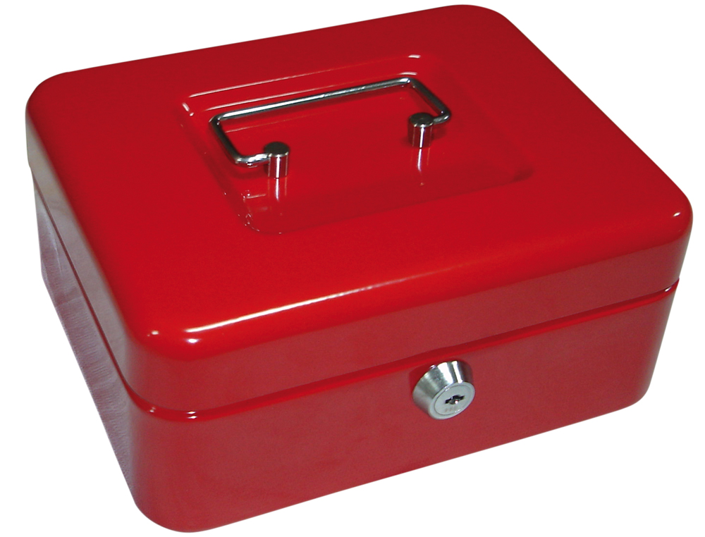 COFRE COM BANDEJA PARA MOEDAS Q-CONNECT 200X90X160 MM VERMELHO