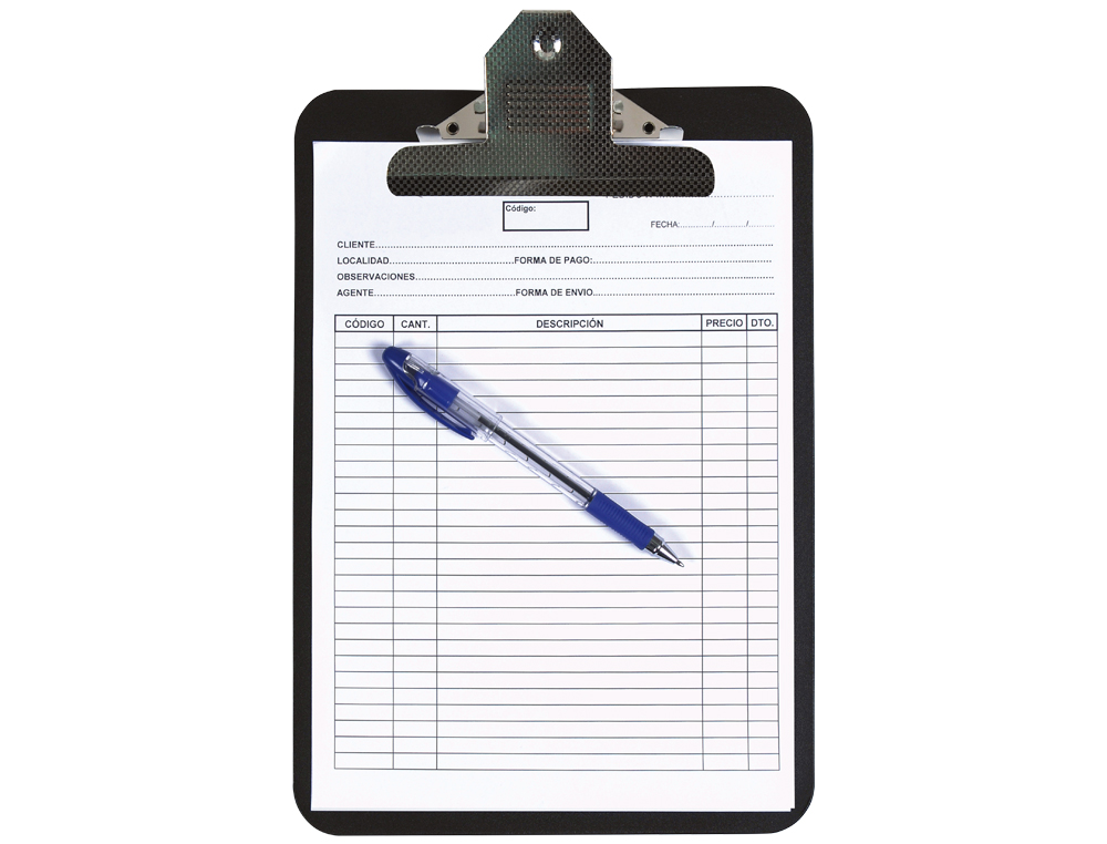 PORTA NOTAS Q-CONNECT PLASTICO DIN A4 PRETO 4 MM