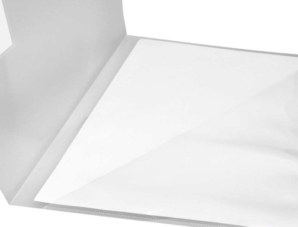 BOLSA DOSSIER LIDERPAPEL DIN A4 POLIPROPILENO 180 MICRONS INCOLOR 20 FOLHAS