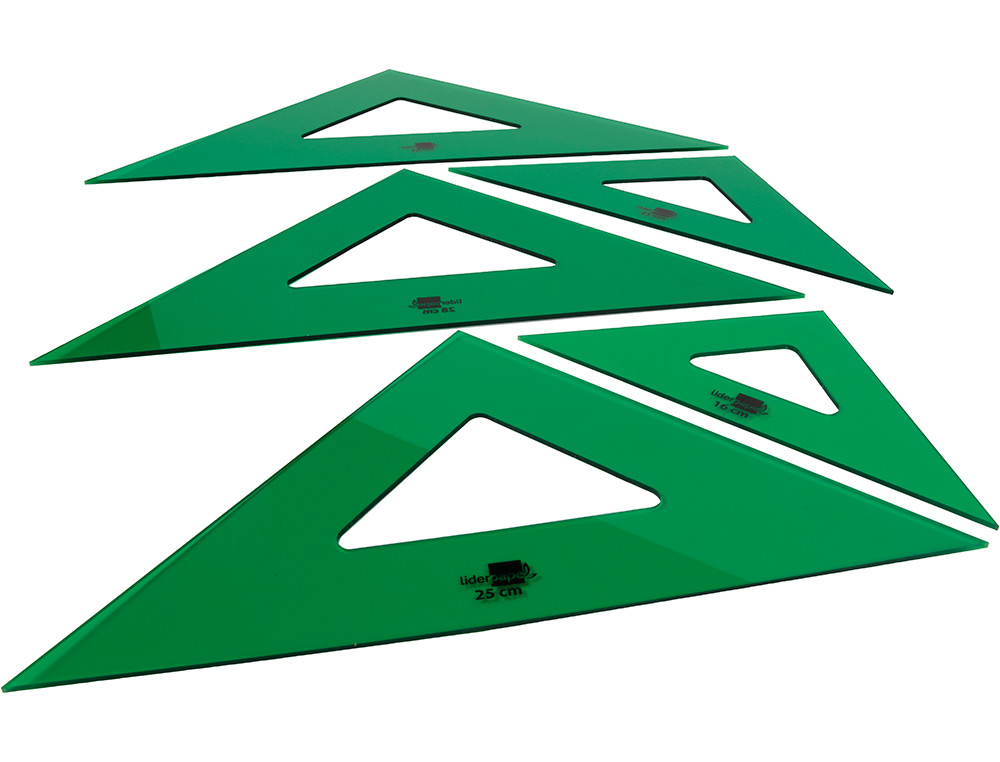ESQUADRO LIDERPAPEL 16 CM PLASTICO VERDE