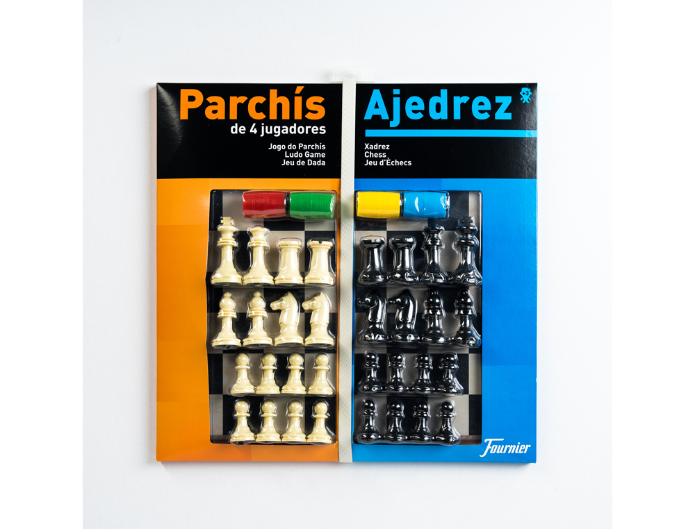 PARCHIS FOURNIER COM XADREZ TABULEIRO GRANDE 4 JOGADORES 41X40X4,8 MM