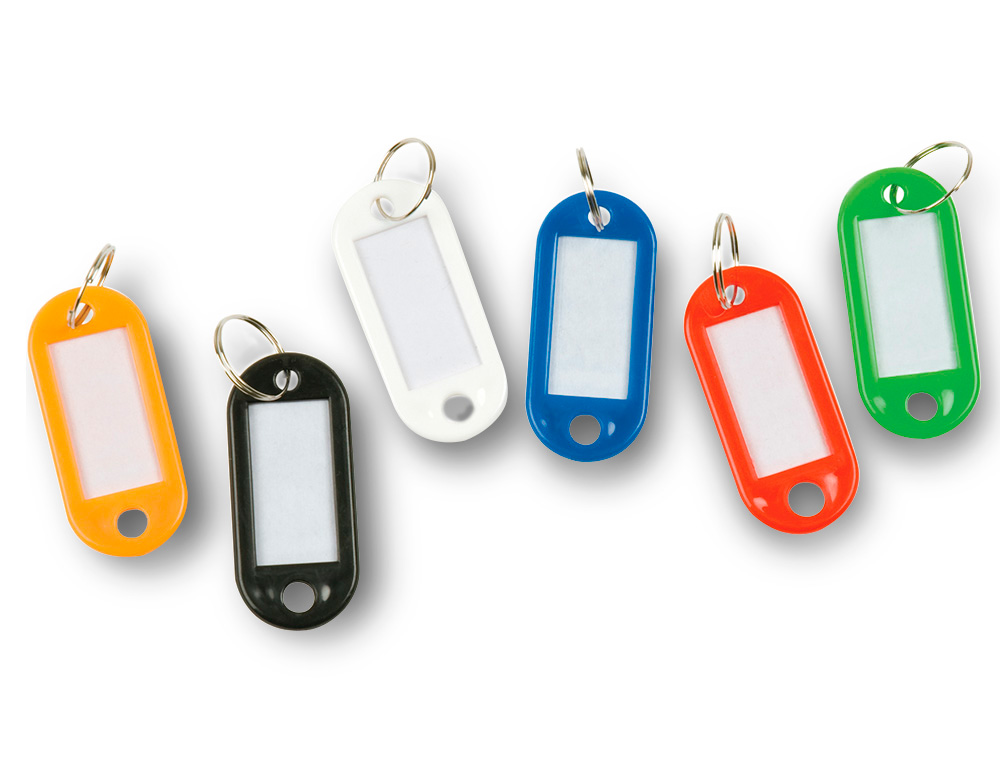CHAVEIRO PORTA-ETIQUETAS Q-CONNECT CAIXA DE 100 UNIDADES CORES SORTIDAS