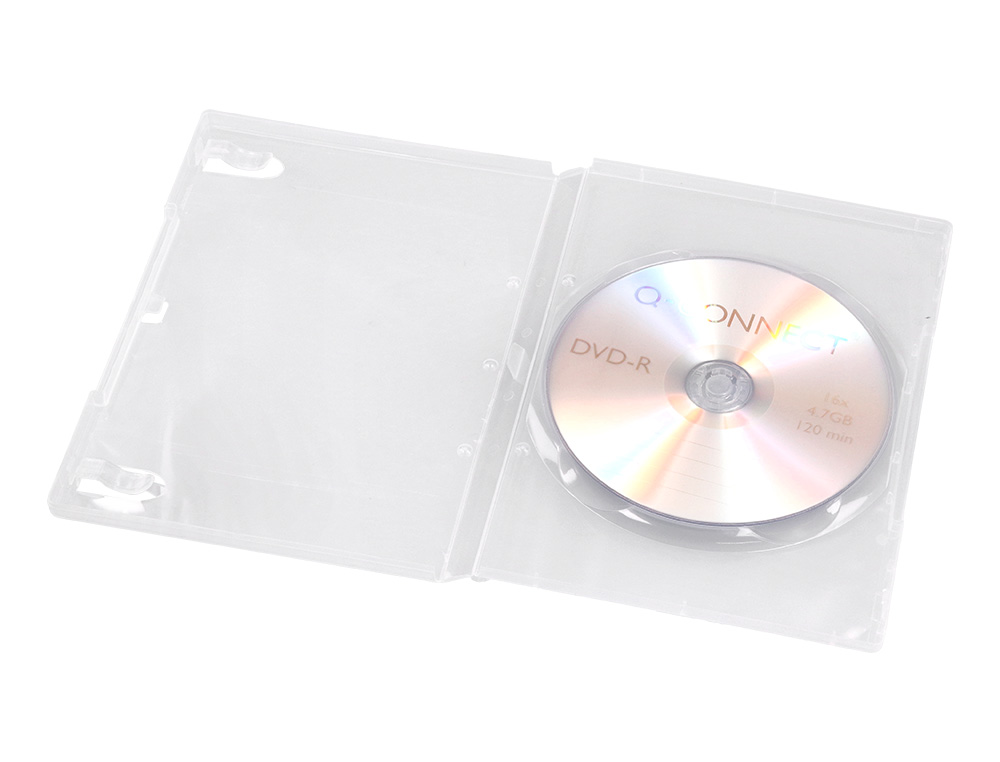 CAIXA DVD Q-CONNECT TRANSPAREN TE PACK DE 5 UNIDADES