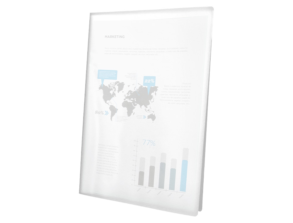 CAPA CATALOGO LIDERPAPEL 10 BOLSAS POLIPROPILENO DIN A4 TRANSPARENTE