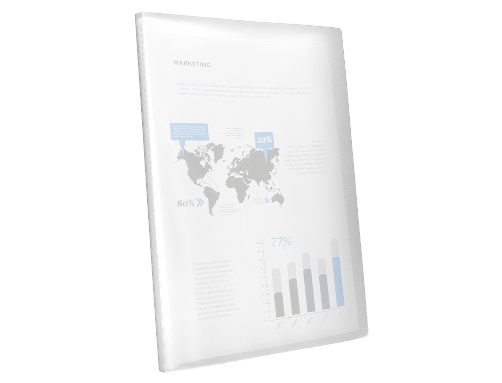 CAPA CATALOGO LIDERPAPEL 10 BOLSAS POLIPROPILENO DIN A4 TRANSPARENTE