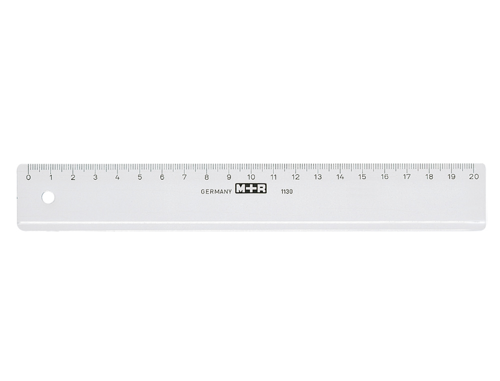 REGUA M+R 20 CM PLASTICO TRANSPARENTE