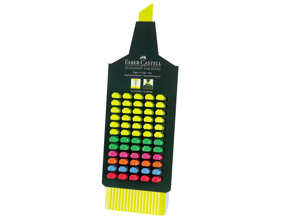 MARCADOR FABER FLUORESCENTE 48-EXPOSITOR 60 UNIDADES CORES SORTIDAS