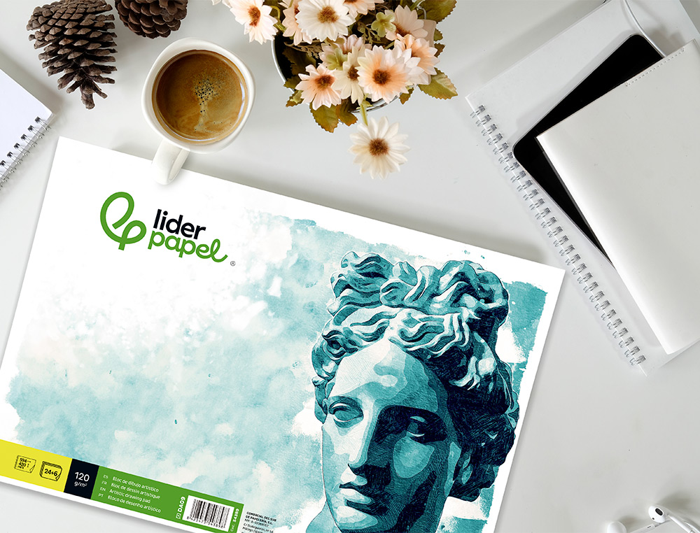 BLOCO DE DESENHO LIDERPAPEL ARTISTICO COLADO 594X420 MM DIN A2 30 FOLHAS 120G/M2 SEM ESQUADRIA