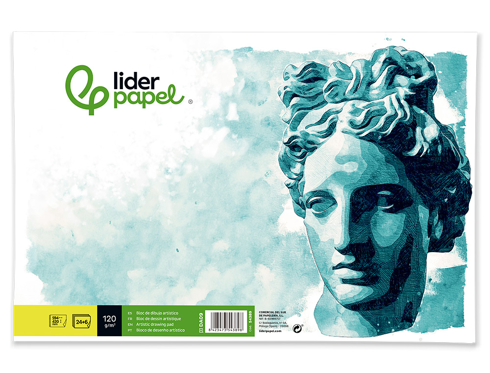 BLOCO DE DESENHO LIDERPAPEL ARTISTICO COLADO 594X420 MM DIN A2 30 FOLHAS 120G/M2 SEM ESQUADRIA