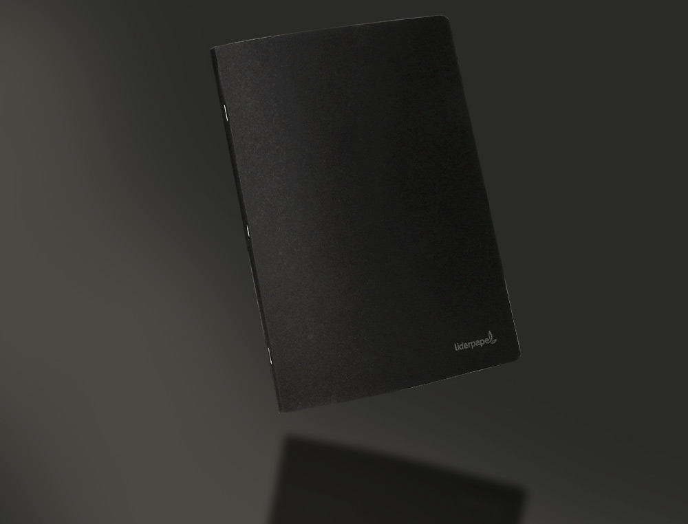 CADERNO AGRAFADO LIDERPAPEL CAPA PRETA DIN A4 80 F PAUTADO 60GR