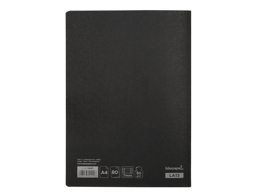 CADERNO AGRAFADO LIDERPAPEL CAPA PRETA DIN A4 80 F PAUTADO 60GR