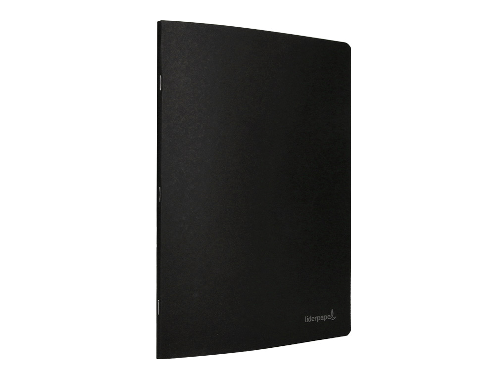 CADERNO AGRAFADO LIDERPAPEL CAPA PRETA DIN A4 80 F PAUTADO 60GR