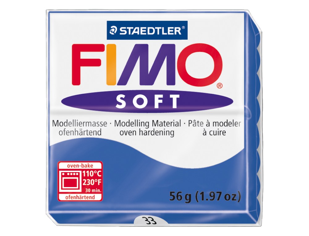 PASTA PARA MODELAR STAEDTLER FIMO SOFT 56 GR COR AZUL BRILHANTE