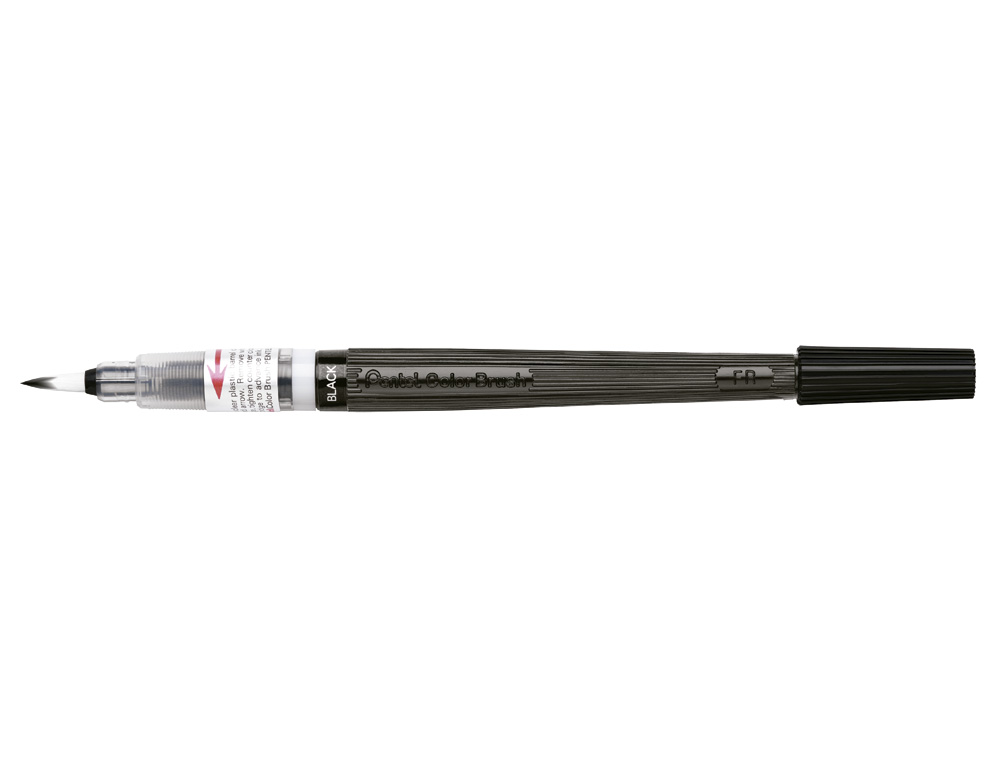 BLISTER PINCEL COM TINTA A BASE DE AGUA PENTEL GFL PRETO PONTA DE NYLON PORTATIL COM TAMPA RECARREGAVEL