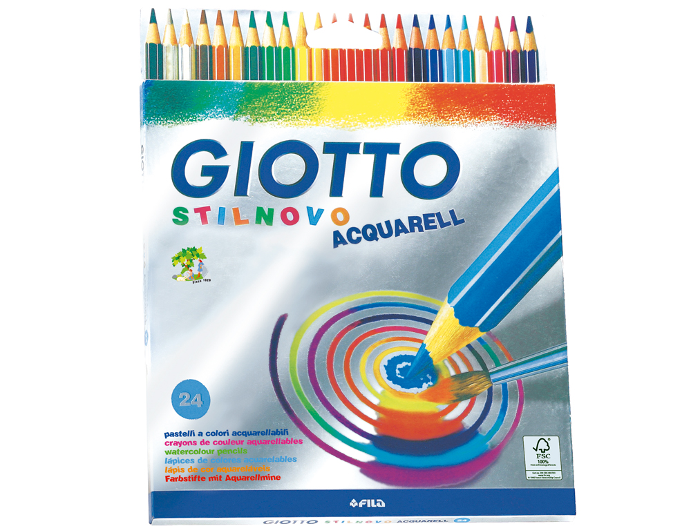 LAPIS DE COR GIOTTO STILNOVO AGUARELAVEIS CAIXA DE 24 CORES