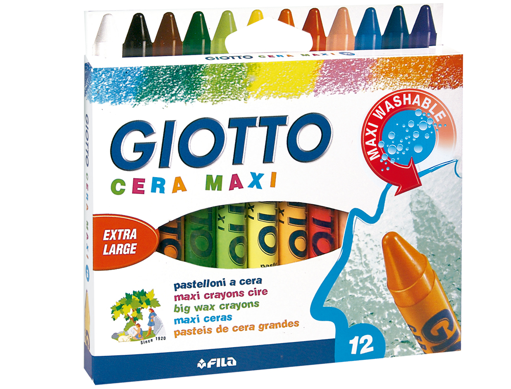 LAPIS DE CERA GIOTTO MAXI CAIXA DE 12 CORES