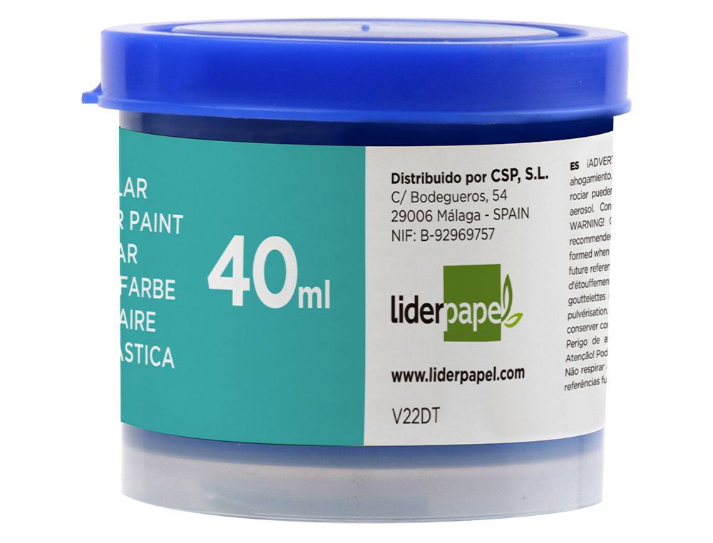 GUACHE LIDERPAPEL ESCOLAR 40 ML AZUL ULTRAMAR