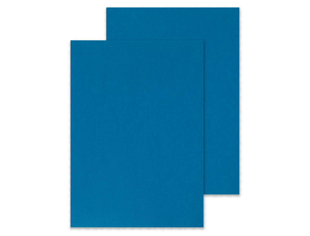 CAPA DE ENCADERNACAO Q-CONNECT CARTAO DIN A4 AZUL IMITACAO PELE 250 GR CAIXA DE 100 UNIDADES