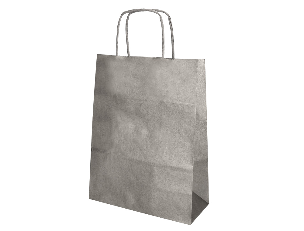 SACO DE PAPEL Q-CONNECT KRAFT PRATA ASA RETORCIDA 240X100X310 MM
