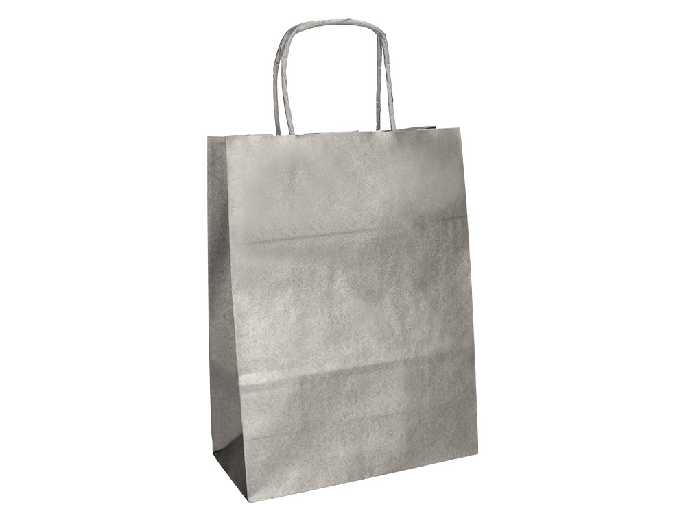 SACO DE PAPEL Q-CONNECT KRAFT PRATA ASA RETORCIDA 240X100X310 MM