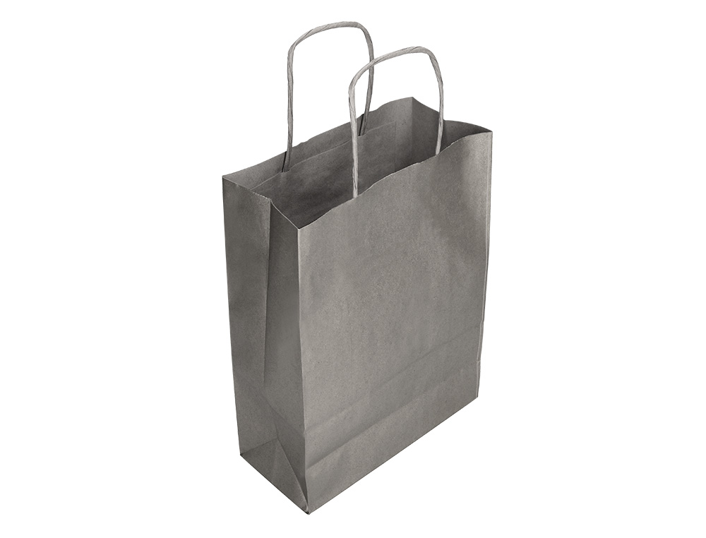 SACO DE PAPEL Q-CONNECT KRAFT PRATA ASA RETORCIDA 240X100X310 MM