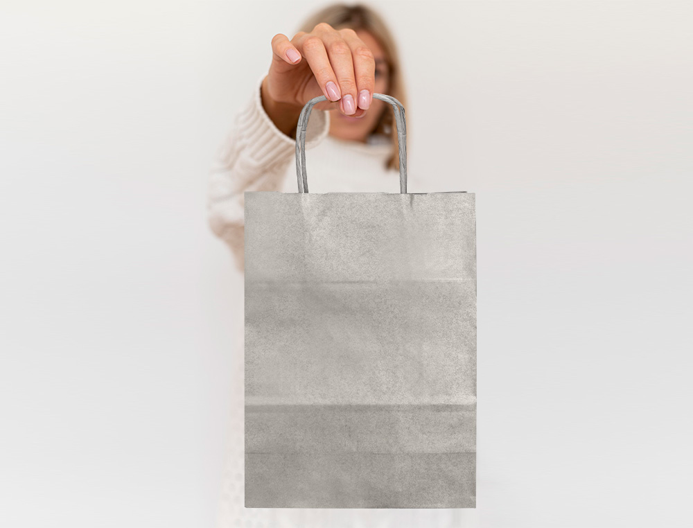 SACO DE PAPEL Q-CONNECT KRAFT PRATA ASA RETORCIDA 240X100X310 MM