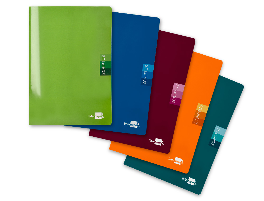 CADERNO AGRAFADO LIDERPAPEL SCRIPTUS DIN A5 48 F 90 GR QUADRICULA 5MM COM MARGEM CORES SORTIDOS