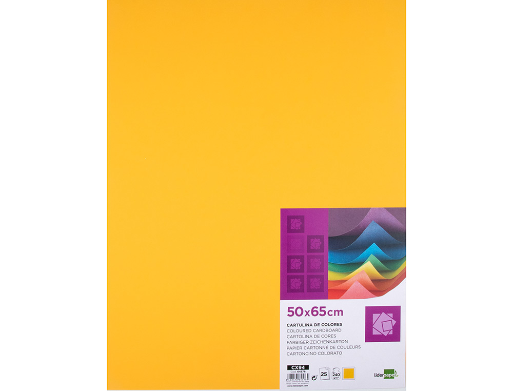 CARTOLINA LIDERPAPEL 50X65 CM 240 GR OURO VELHO PACK DE 25 UNIDADES
