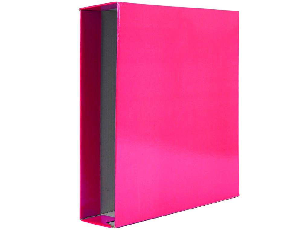 CAIXA PARA PASTA DE ARQUIVO DE ALAVANCA LIDERPAPEL DOCUMENTA CARTAO FOLIO LOMBADA 75 MM ROSA