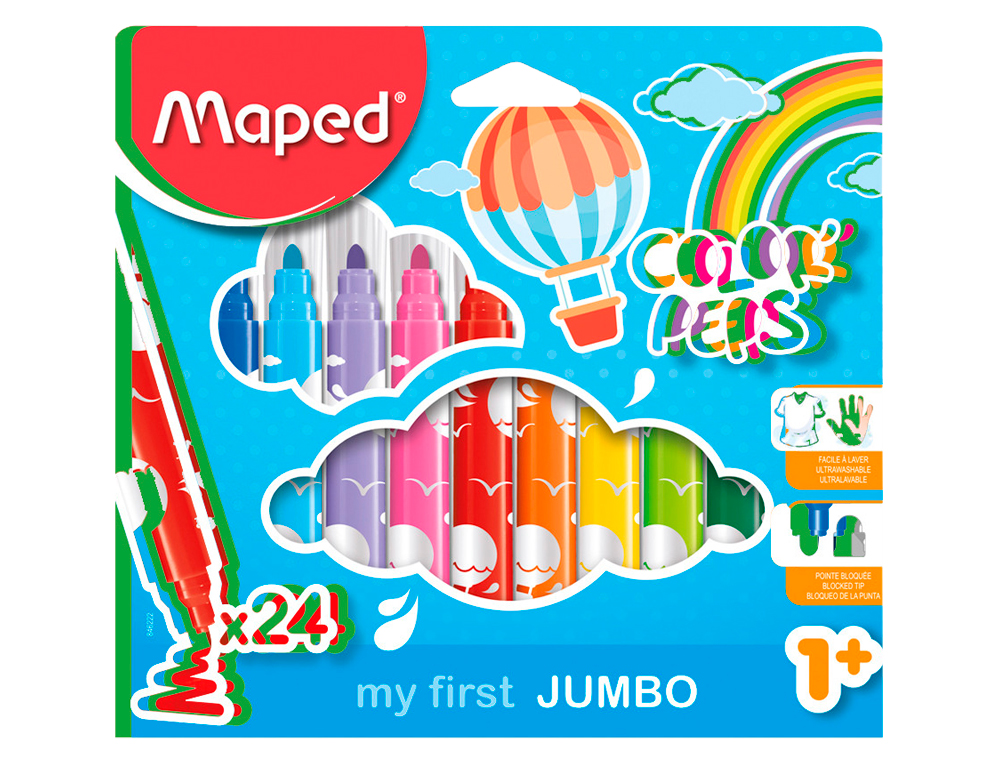 MARCADOR MAPED COR PEPS EARLY AGE JUMBO CAIXA DE 24 CORES