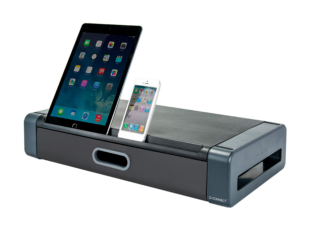SUPORTE Q-CONNECT DELUXE PARA MONITOR COM GAVETA