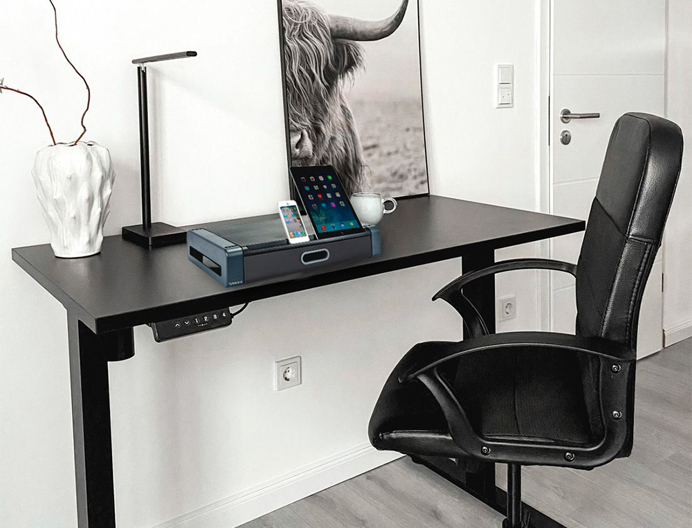 SUPORTE Q-CONNECT DELUXE PARA MONITOR COM GAVETA