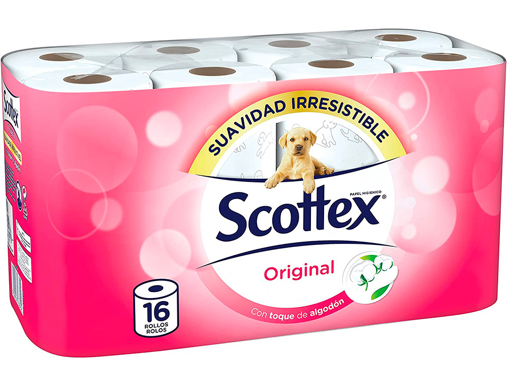 PAPEL HIGIENICO SCOTTEX ORIGINAL PACK 12+4 ROLOS