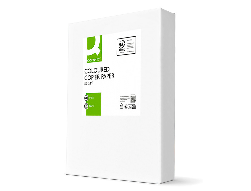 PAPEL DE COR Q-CONNECT DIN A4 80 GR AMARELO INTENSO EMBALAGEM DE 500 FOLHAS
