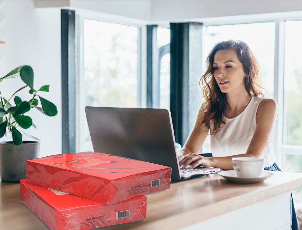 PAPEL DE COR Q-CONNECT DIN A3 80 GR VERMELHO INTENSO EMBALAGEM DE 500 FOLHAS