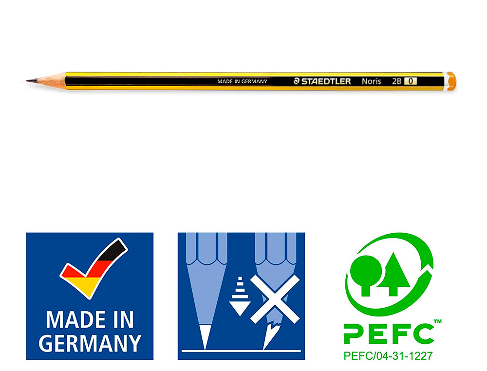 LAPIS DE GRAFITE STAEDTLER NORIS N.0 2B