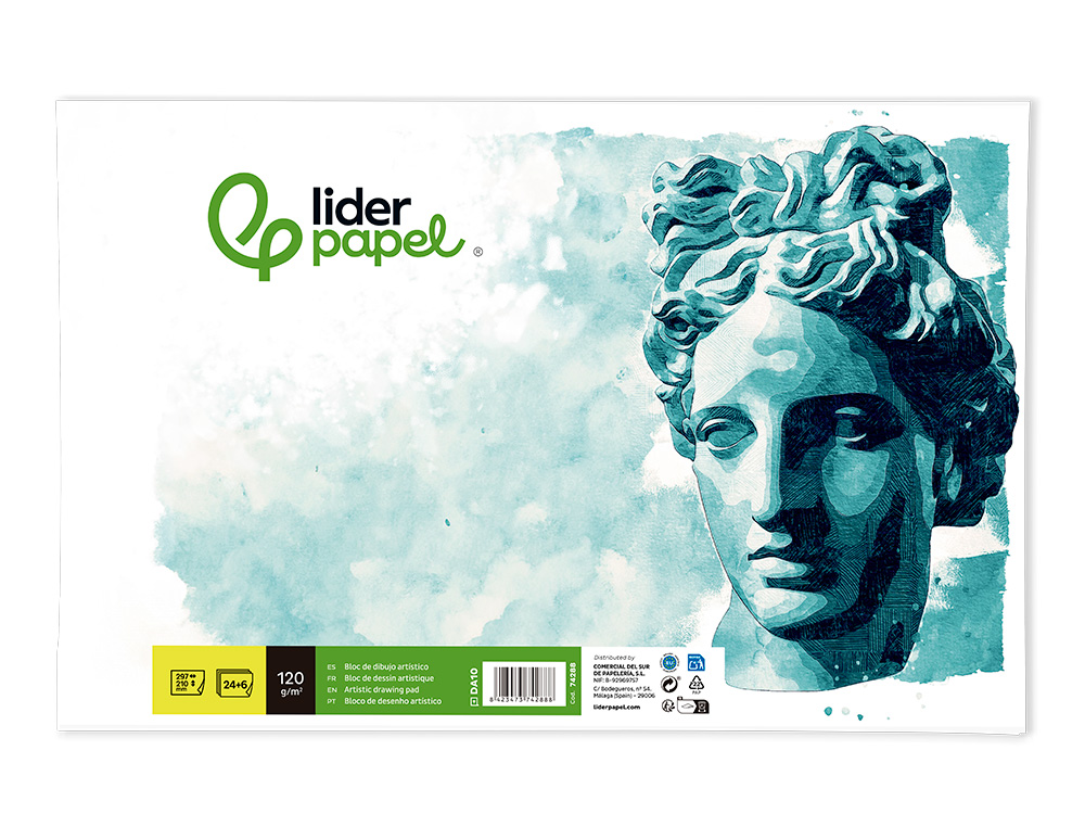 BLOCO DE DESENHO LIDERPAPEL ARTISTICO COLADO 210X297 MM DIN A4 30 FOLHAS 120/M2 SEM ESQUADRIA