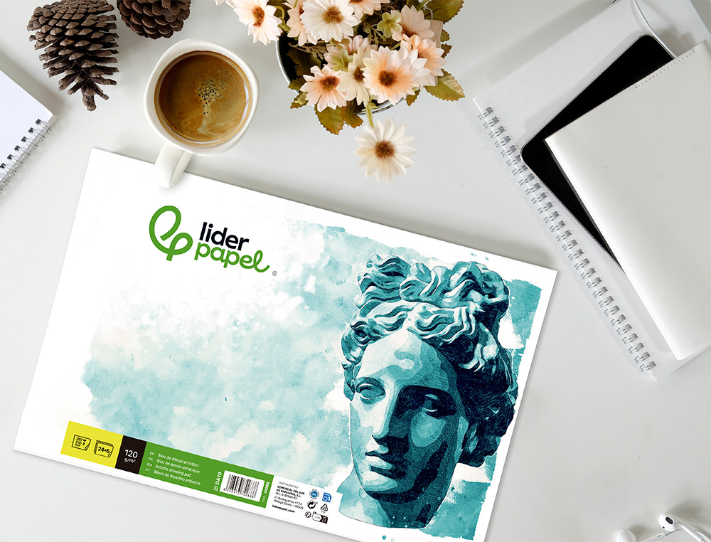 BLOCO DE DESENHO LIDERPAPEL ARTISTICO COLADO 210X297 MM DIN A4 30 FOLHAS 120/M2 SEM ESQUADRIA