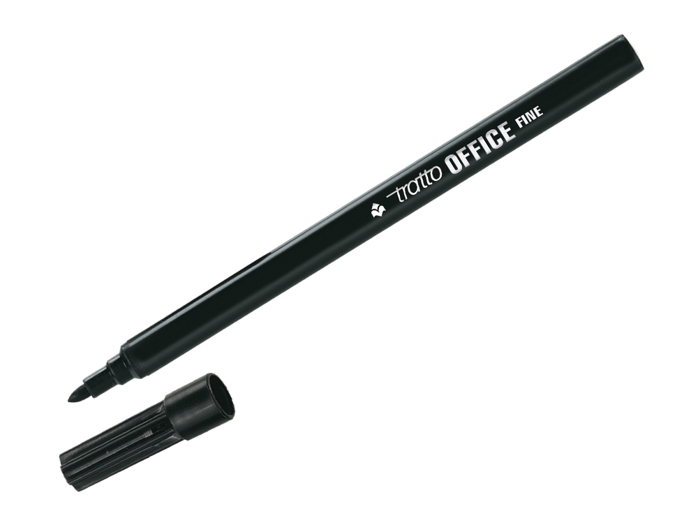 MARCADOR TRATTO OFFICE FINE PONTA DE FIBRA TRACO 0,7 MM PRETO