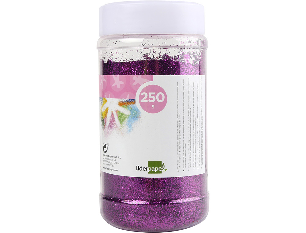 PURPURINA LIDERPAPEL FANTASIA COR VIOLETA METALIZADO FRASCO DE 250 GR