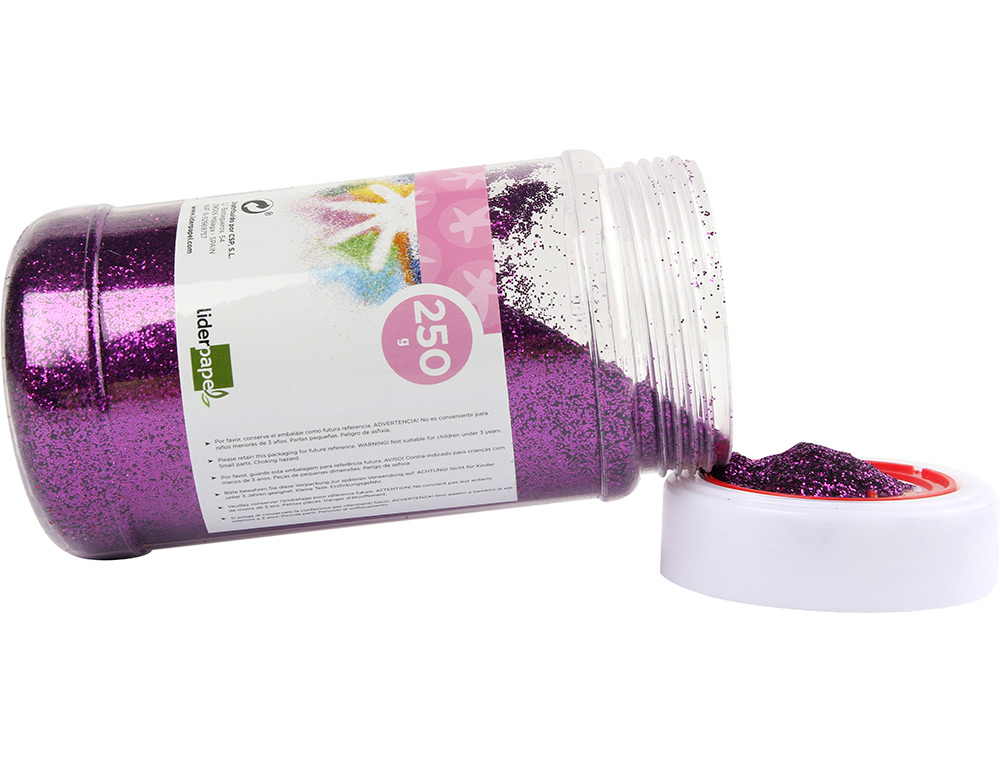 PURPURINA LIDERPAPEL FANTASIA COR VIOLETA METALIZADO FRASCO DE 250 GR