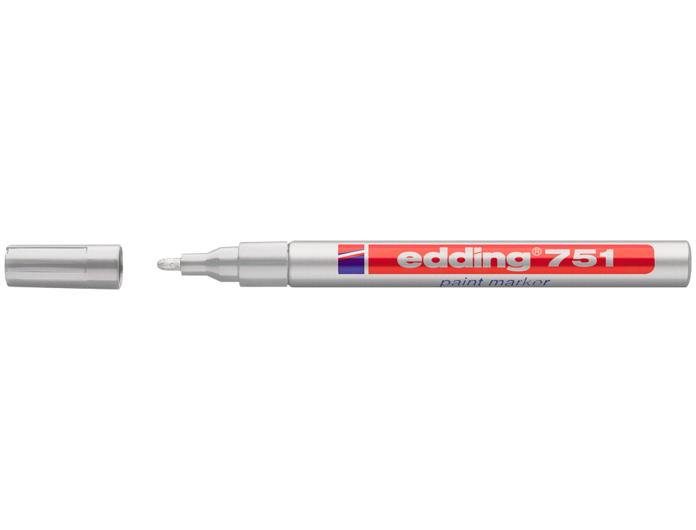 MARCADOR EDDING PONTA DE FIBRA 751 PRATA PONTA REDONDA 1,5 MM