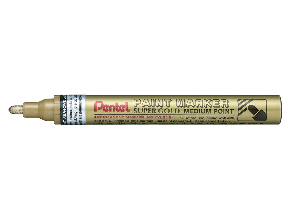 MARCADOR PENTEL PERMANENTE MMP10-X DOURADO PARA PINTURAS DECORATIVAS. PONTA MEDIA