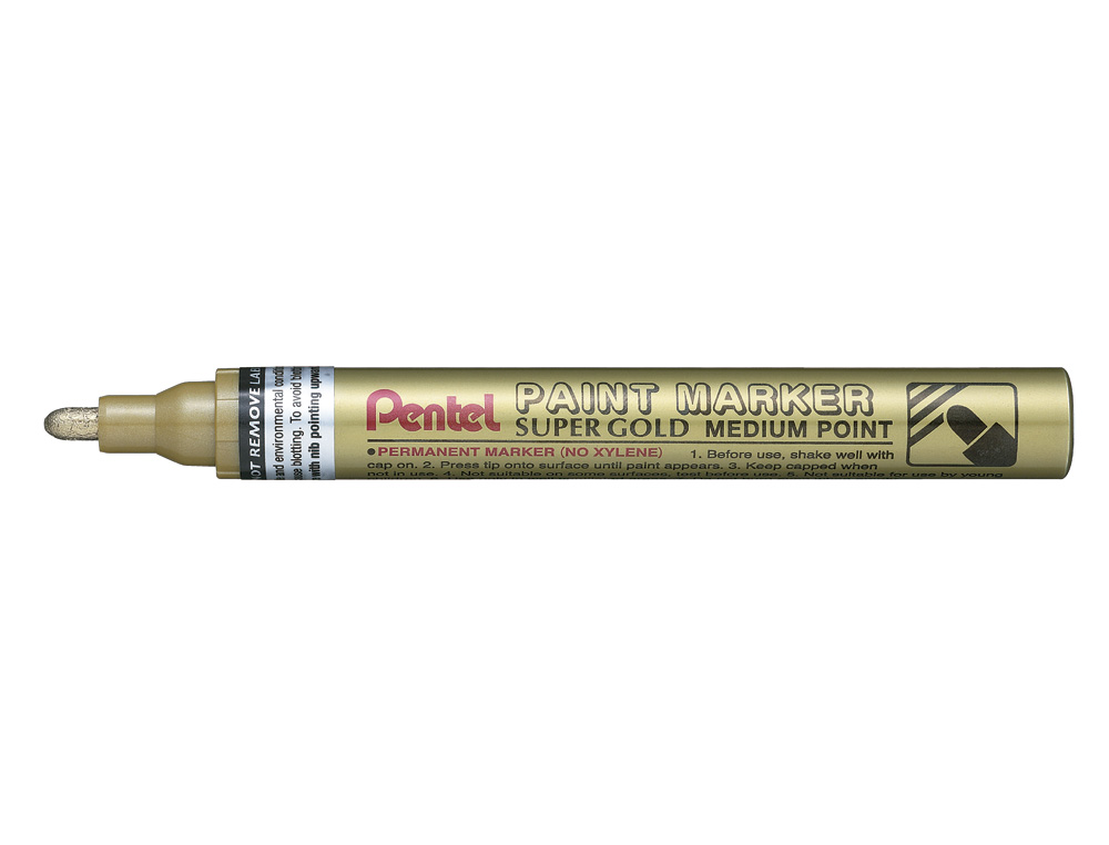 MARCADOR PENTEL PERMANENTE MMP10-X DOURADO PARA PINTURAS DECORATIVAS. PONTA MEDIA