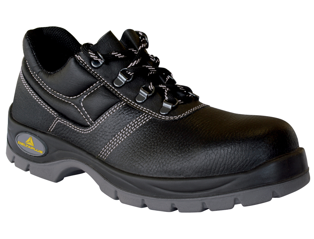 SAPATO DELTAPLUS EM PELE GRAVADA SOLA INJETADA PU BIDENSIDADE COR PRETO FORMATO 41