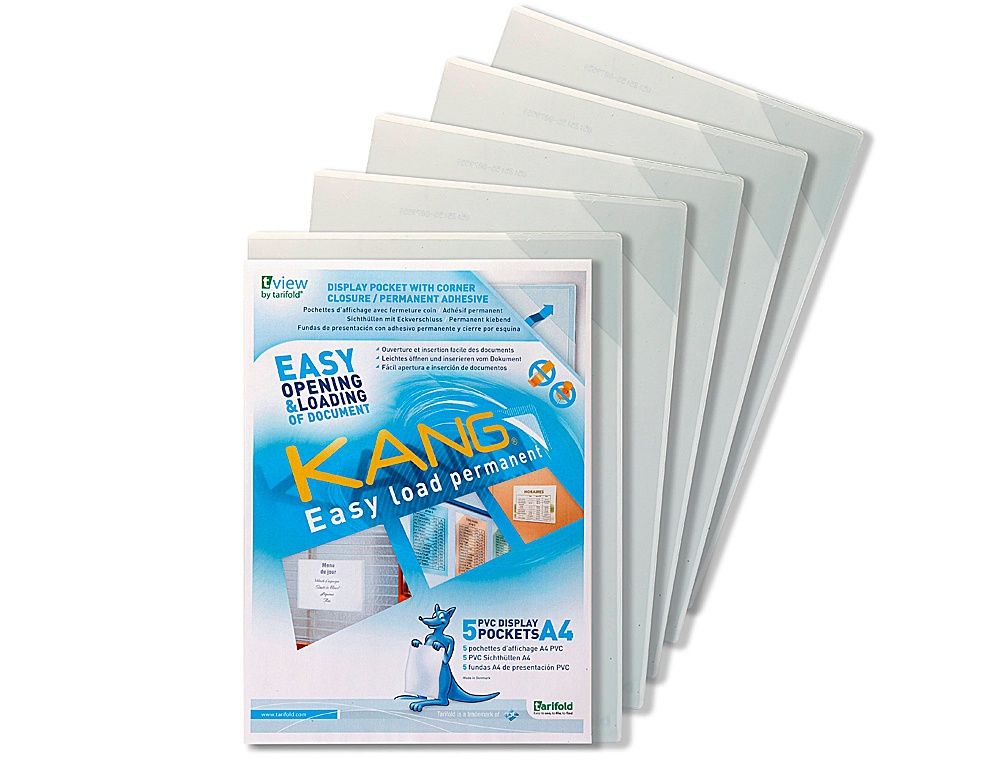 BOLSA DE APRESENTAAO TARIFOLD ADESIVA RIGIDA E ANTI REFLEXO DIN A4 PACK 5 UNIDADES